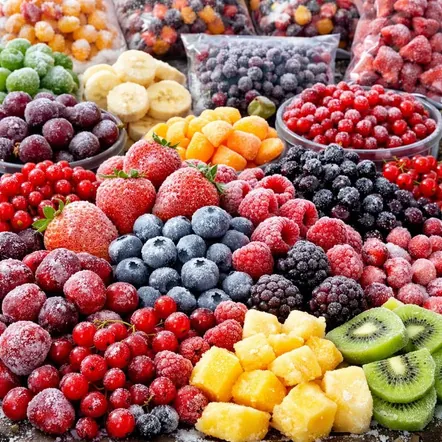 Individually quick frozen fruits and berries